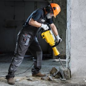 Demolition Jack Hammer Concrete Breaker 2200W Electric Hammer 4 Chisel Bit (Option: Yellow)