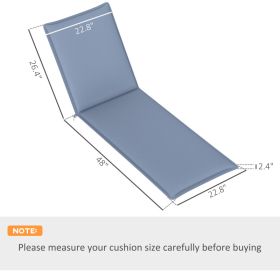 Foldable Chaise Lounge Cushion Set Of 2, Outdoor Lounge Chair Cushion Set, 200gsm Fabric, 76 X 23, Blue (Option: Blue)