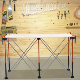 Portable Folding Workstand 4.16 X 2.18ft Collapsible Work Stand 2500lbs Capacity (Option: Orange)
